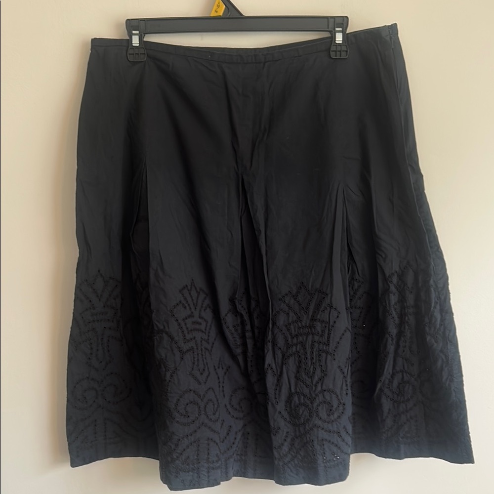 Talbots Black Embellished Midi Skirt A-line